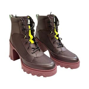 Sorel Brown and Burgundy Heeled Boots